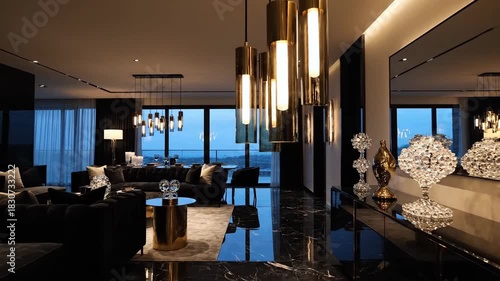 Luxurious Interior Design Showcasing Modern Aesthetics And Upscale Decor