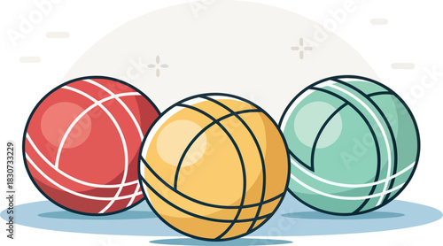 Bocce ball icon a flat vector design for outdoor sports play