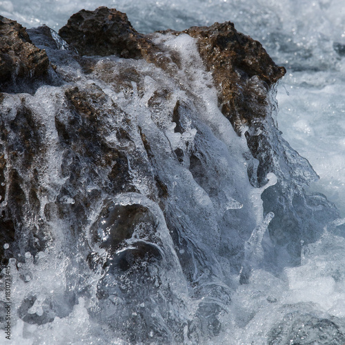 Ocean Wave Splash Close-Up, Dramatic Sea Water Explosion, Sea Wave Crash Close-Up, Crashing Waves on Rocks
