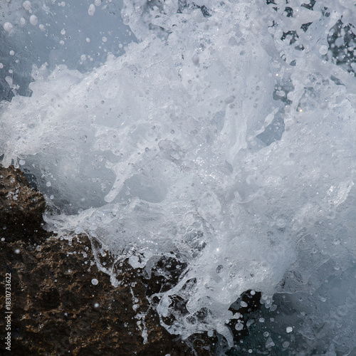 Ocean Wave Splash Close-Up, Dramatic Sea Water Explosion, Sea Wave Crash Close-Up, Crashing Waves on Rocks