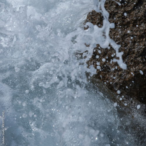 Ocean Wave Splash Close-Up, Dramatic Sea Water Explosion, Sea Wave Crash Close-Up, Crashing Waves on Rocks