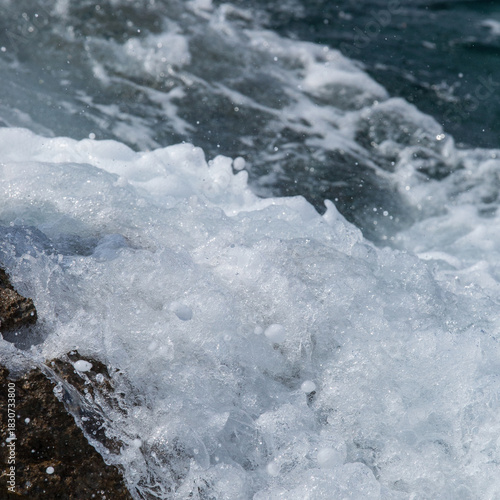 Ocean Wave Splash Close-Up, Dramatic Sea Water Explosion, Sea Wave Crash Close-Up, Crashing Waves on Rocks
