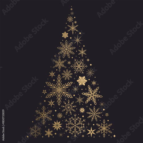 christmas tree from snowflakes