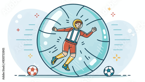 Bubble Soccer game with players in action during a sports match