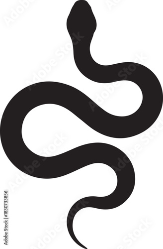 Wallpaper Mural Clean Vector Silhouette of a Coiled SnakePrint Torontodigital.ca