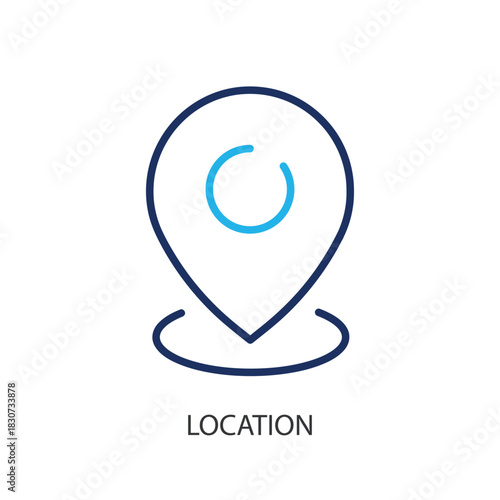 Location thin line icons. Original vector illustration.