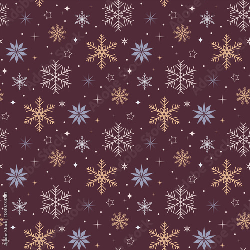 winter pattern with snowflakes