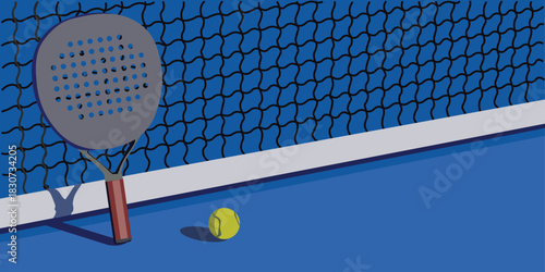 tennis padel icon illustration isolated in blue colors. Padel and racket sports