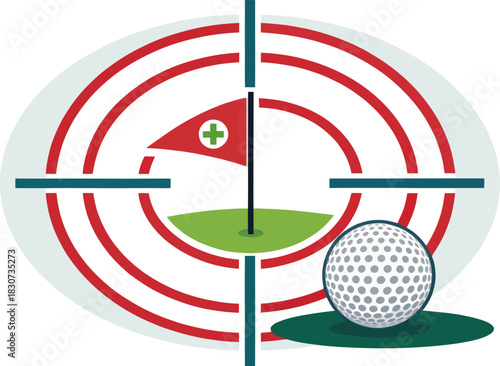 Golf putting icon representing precision and target sports