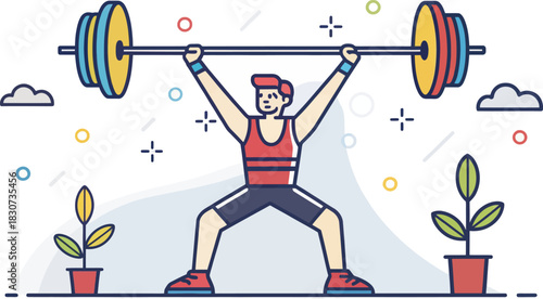 Icon representing Fitness and Strength exercises of weightlifting
