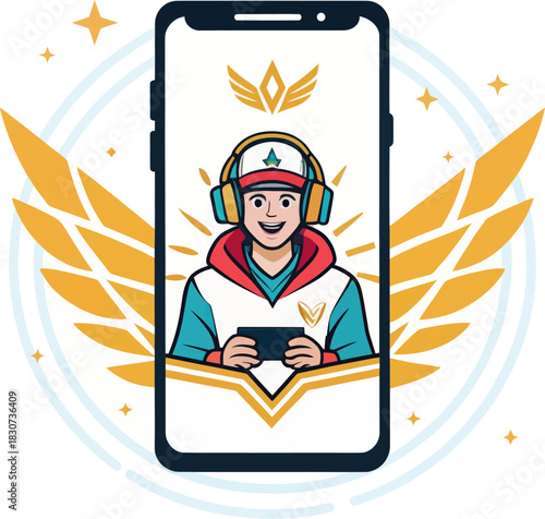 Mobile Legends gamer playing a video game on a phone