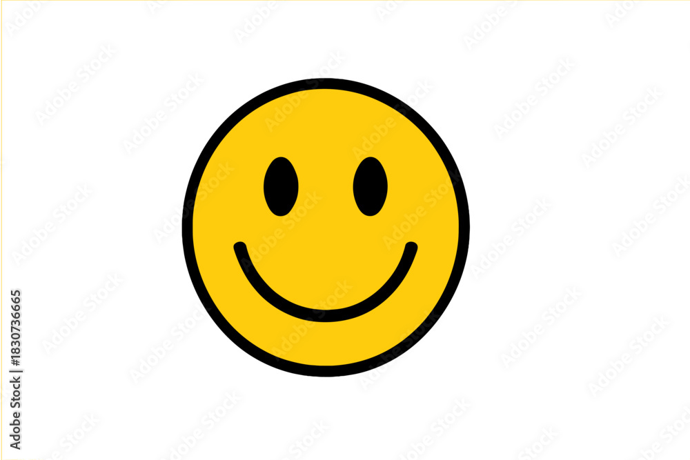 Fototapeta premium Classic yellow smiley face symbol representing happiness and positive emotion