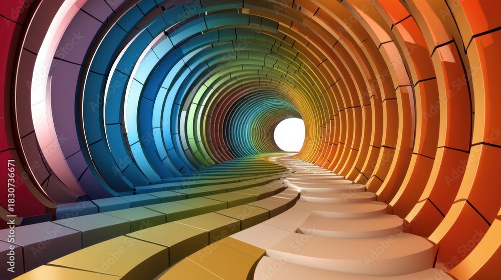 custom made wallpaper toronto digitalColorful Abstract Tunnel with Smooth Gradients and Dynamic Lines