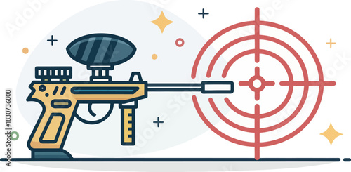Paintball Marker Icon Vector for Precision Target Sports