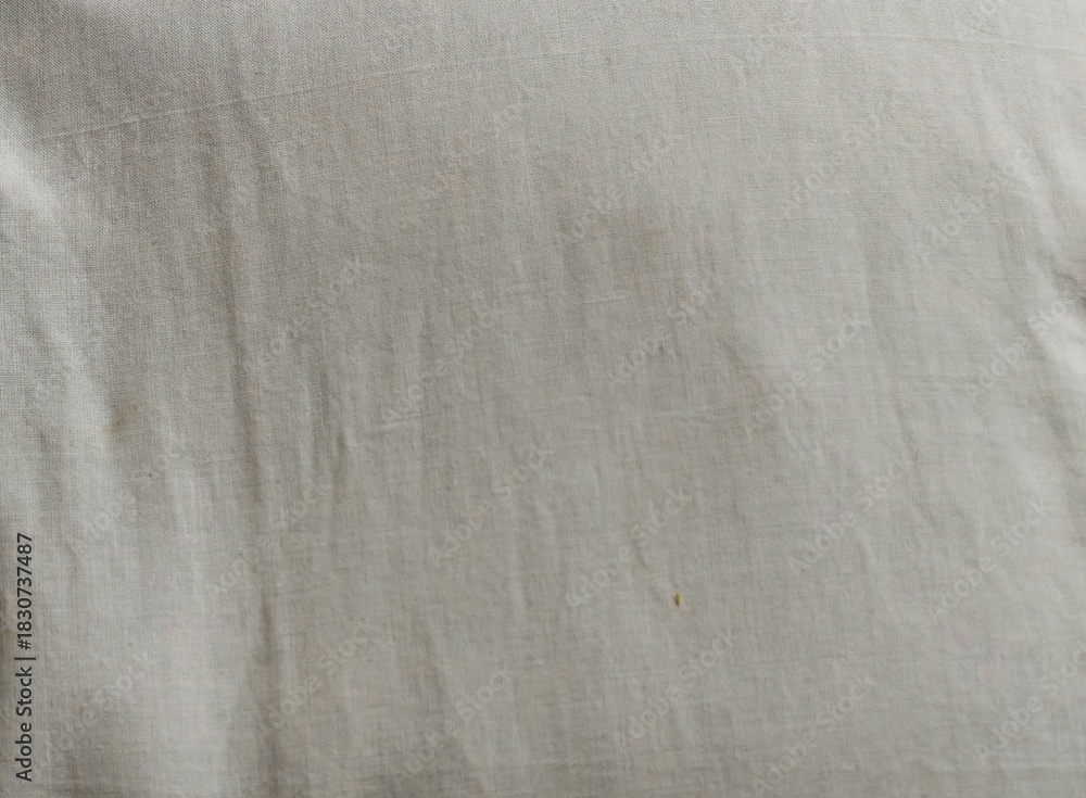 Naklejka premium Light Gray Wrinkled Cotton or Linen Bed Sheet Texture