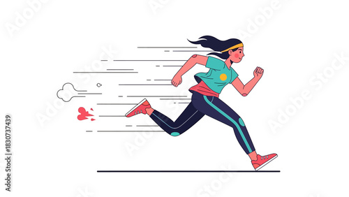 Dynamic Runner in Motion - A Vibrant Illustration of Speed and Agility.