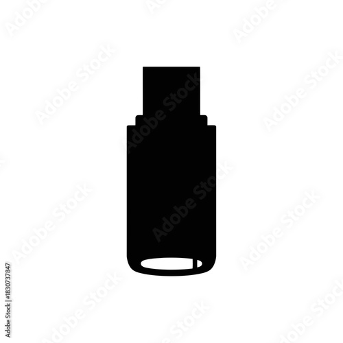 Black silhouette of a usb flash drive