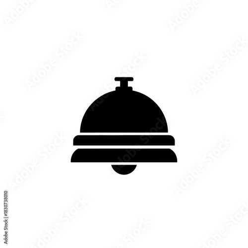 Simple black silhouette of a service bell icon