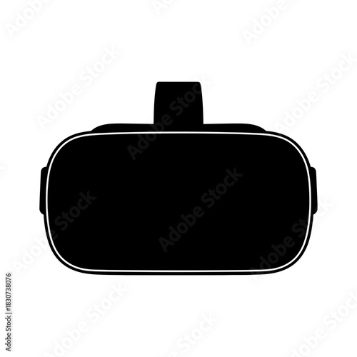 Simple black silhouette of a virtual reality headset