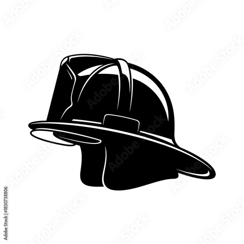 Black silhouette of a firefighter helmet