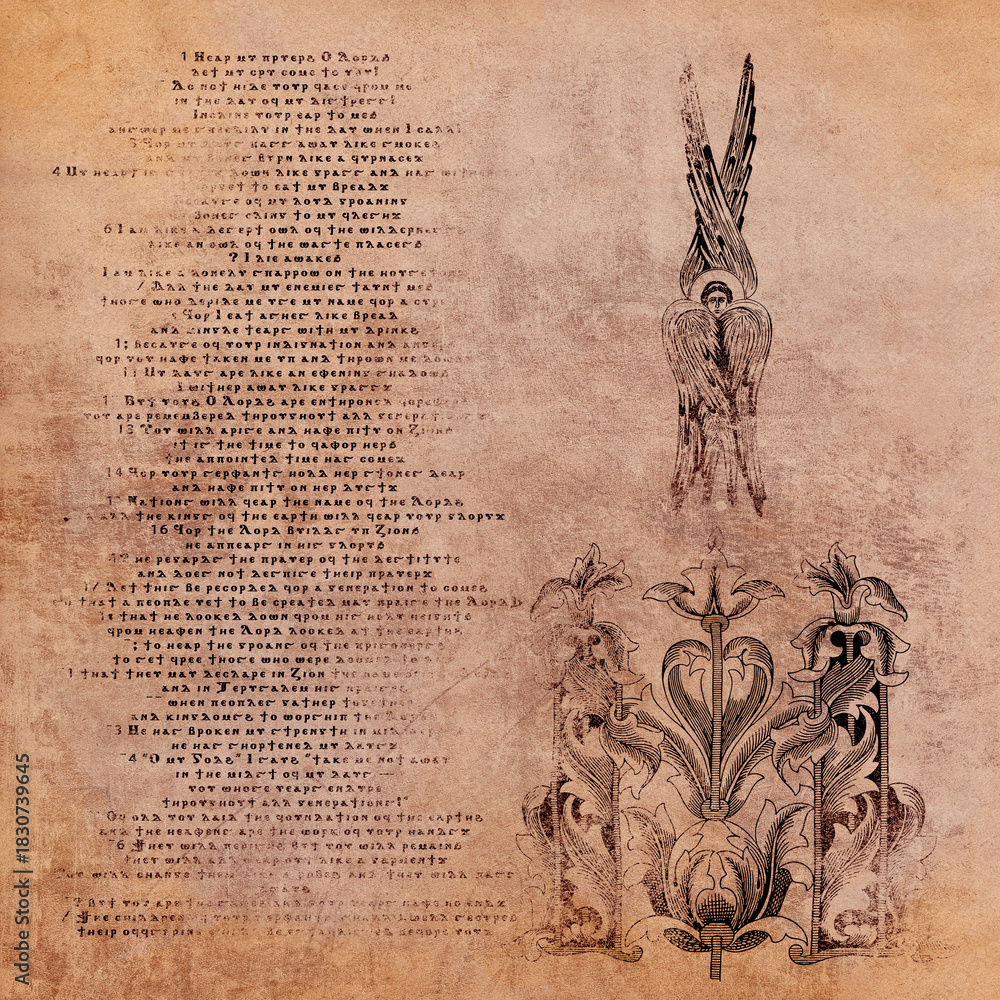 Fototapeta premium Scrapbook religious paper vintage. Classic and universal textured backdrop universal