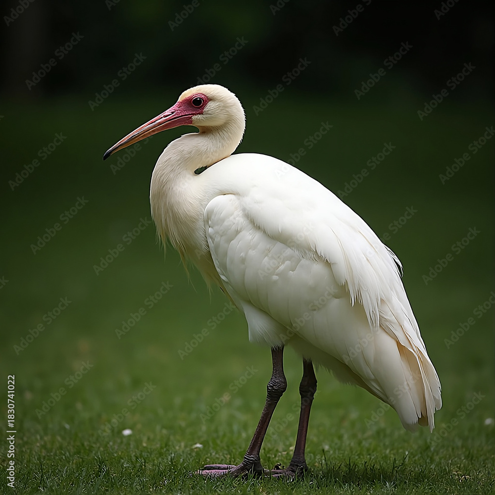 Obraz premium white stork in the grass