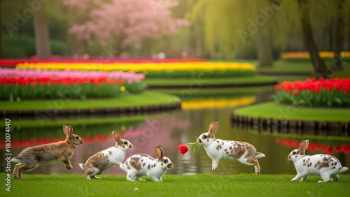 Fototapeta Naklejka Na Ścianę i Meble -  rabbit in the park