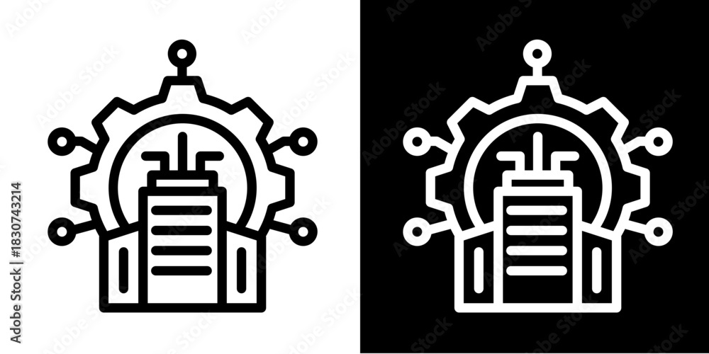 Fototapeta premium Digital Transformation Icon Set White Style Collection 