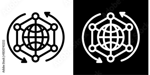 Ecosystem Network  Icon Set White Style Collection
