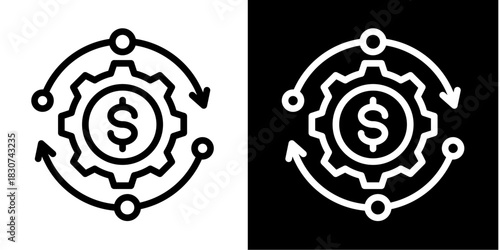 Lean Model  Icon Set White Style Collection
