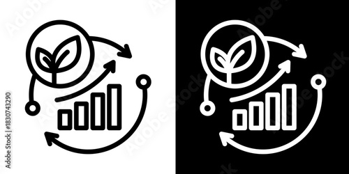 Sustainable Model  Icon Set White Style Collection
