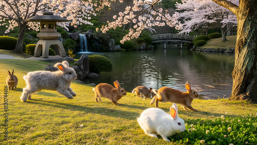 The rabbits in the meadow
