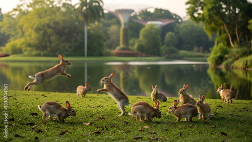 rabbits in the park