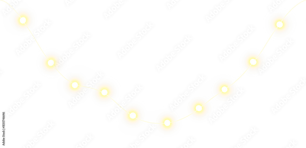 Fototapeta premium PNG Festive Garland Overlay with Bright Red Bulbs on transparent background