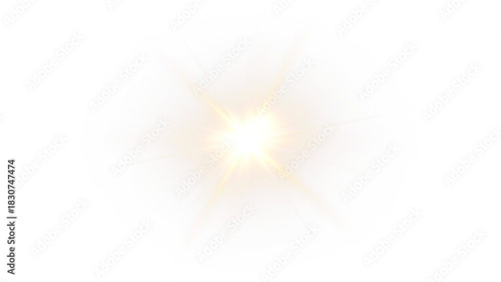 Fototapeta premium Brilliant PNG Overlay with Gold Flare Effect on transparent background