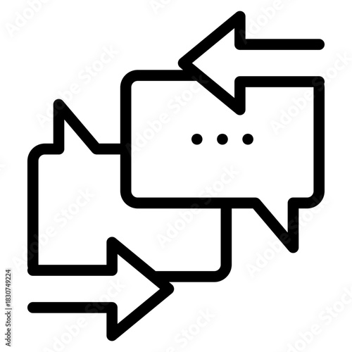 Chat Message Bubbles Vector Icon. Communication icons. Talk bubble, dialog. Web icon. Online communication. Conversation, SMS, Notification, Group Chat. Chatting icons in different styles