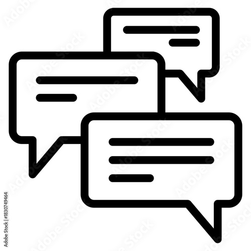 Chat Message Bubbles Vector Icon. Communication icons. Talk bubble, dialog. Web icon. Online communication. Conversation, SMS, Notification, Group Chat. Chatting icons in different styles