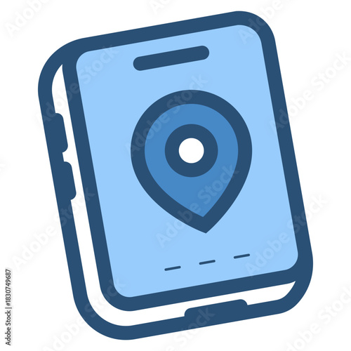 navigation map app on smartphone icon