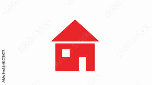 Red House Icon Symbol of Home and Real Estate Concepts