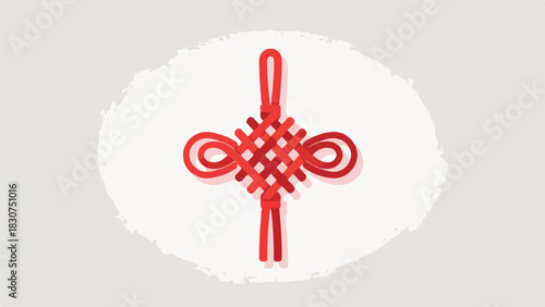 Red Chinese knot illustration for good luck and prosperity