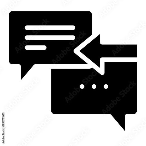 Chat Message Bubbles Vector Icon. Communication icons. Talk bubble, dialog. Web icon. Online communication. Conversation, SMS, Notification, Group Chat. Chatting icons in different styles