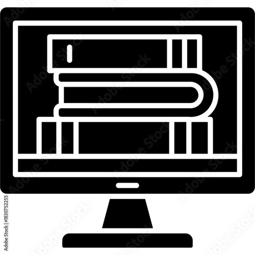 Glyph Solid Digital Library Icon