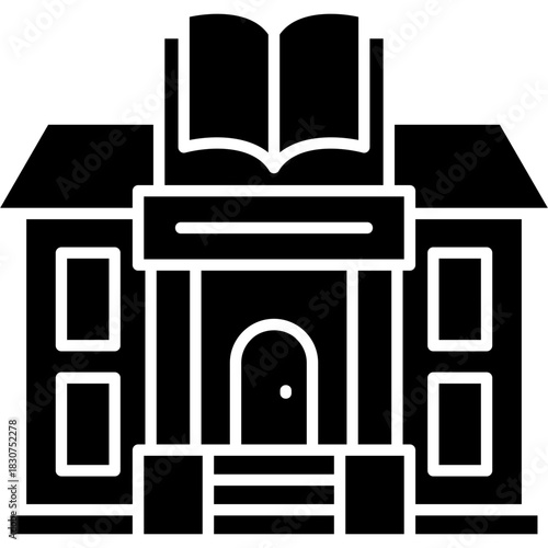 Glyph Solid Public Library Icon