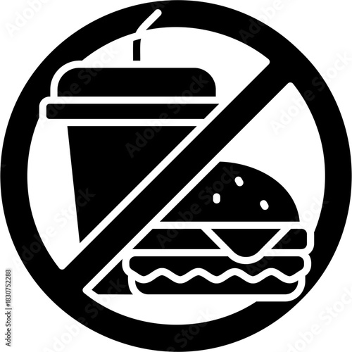 Glyph Solid No Eating Icon