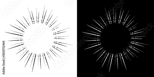 Dynamic abstract spiral sound wave rhythm lines. Circular spiral sound wave rhythm of lines. Circular futuristic abstract lines, black and white background.	
