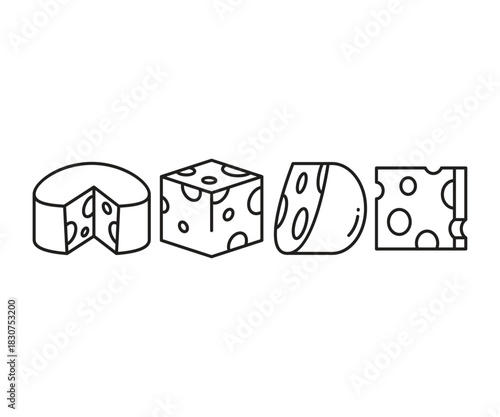 cheese icons set vector illustration