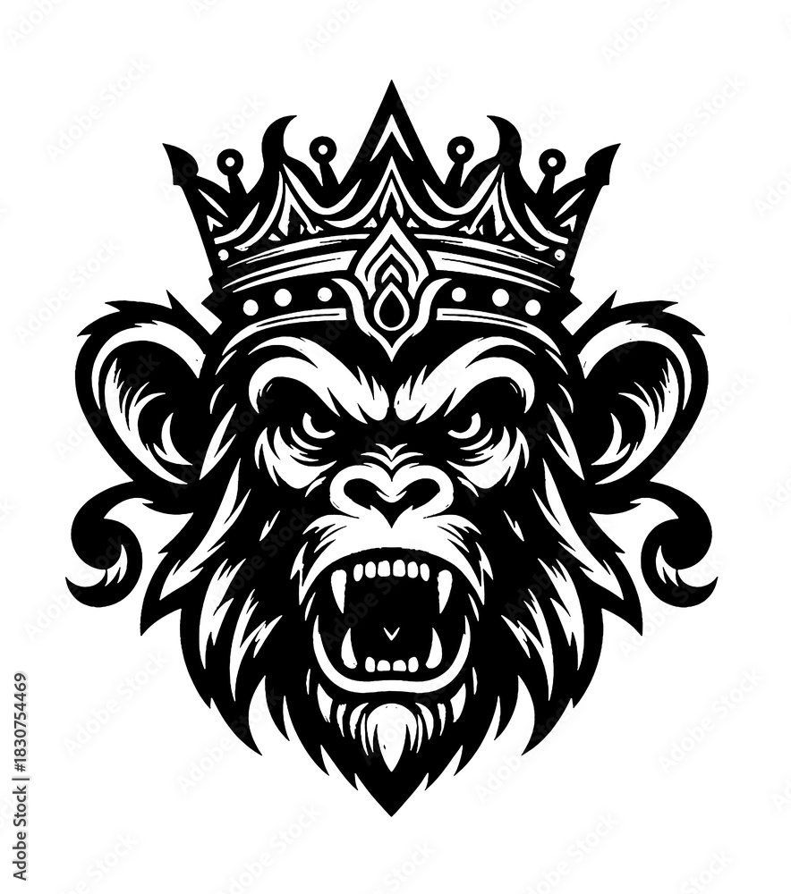 Fototapeta premium monkey head icon