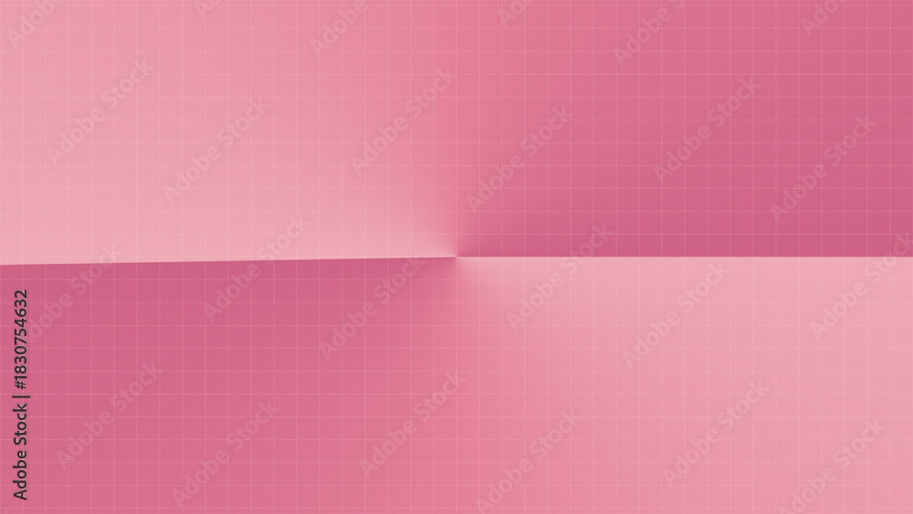 Fototapeta premium Abstract pink gradient background with a central fold or crease effect