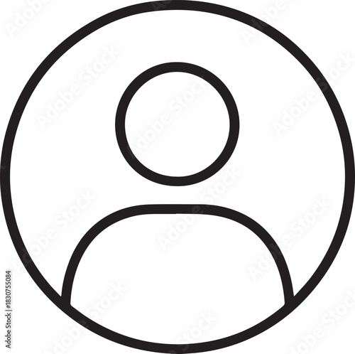 A minimalist black and white line drawing of a generic person icon, representing a user profile or avatar.