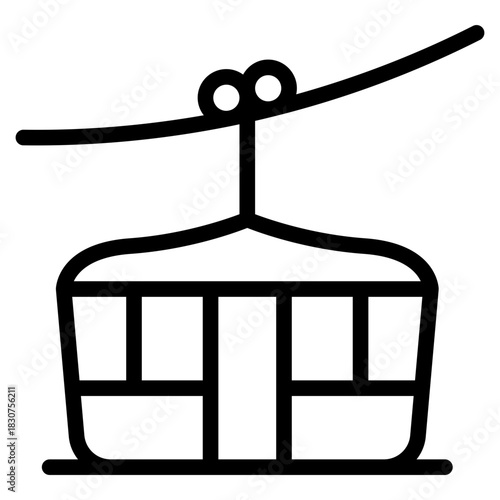 aerial tramway icon simple illustration logo art, cable car icon